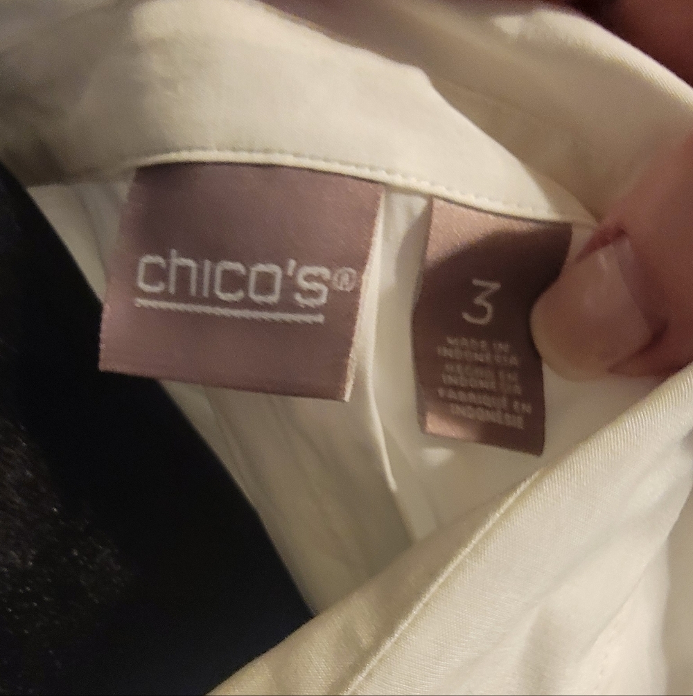Chico's Cream Button-Up Blouse - Picture 3 of 3
